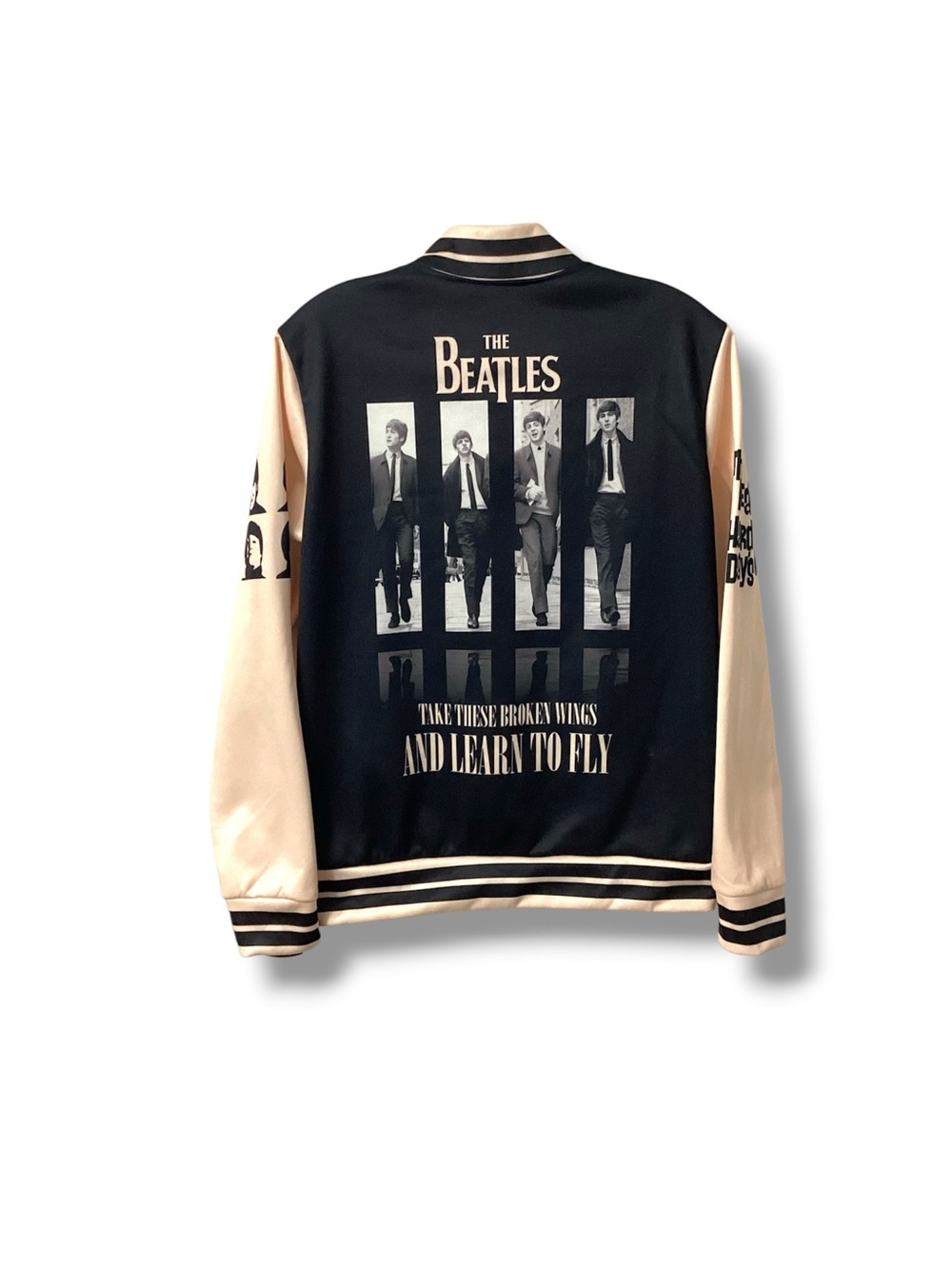 The Beatles Multi-Graphic Varsity Bomber Jacket Size S All You Need Is Love